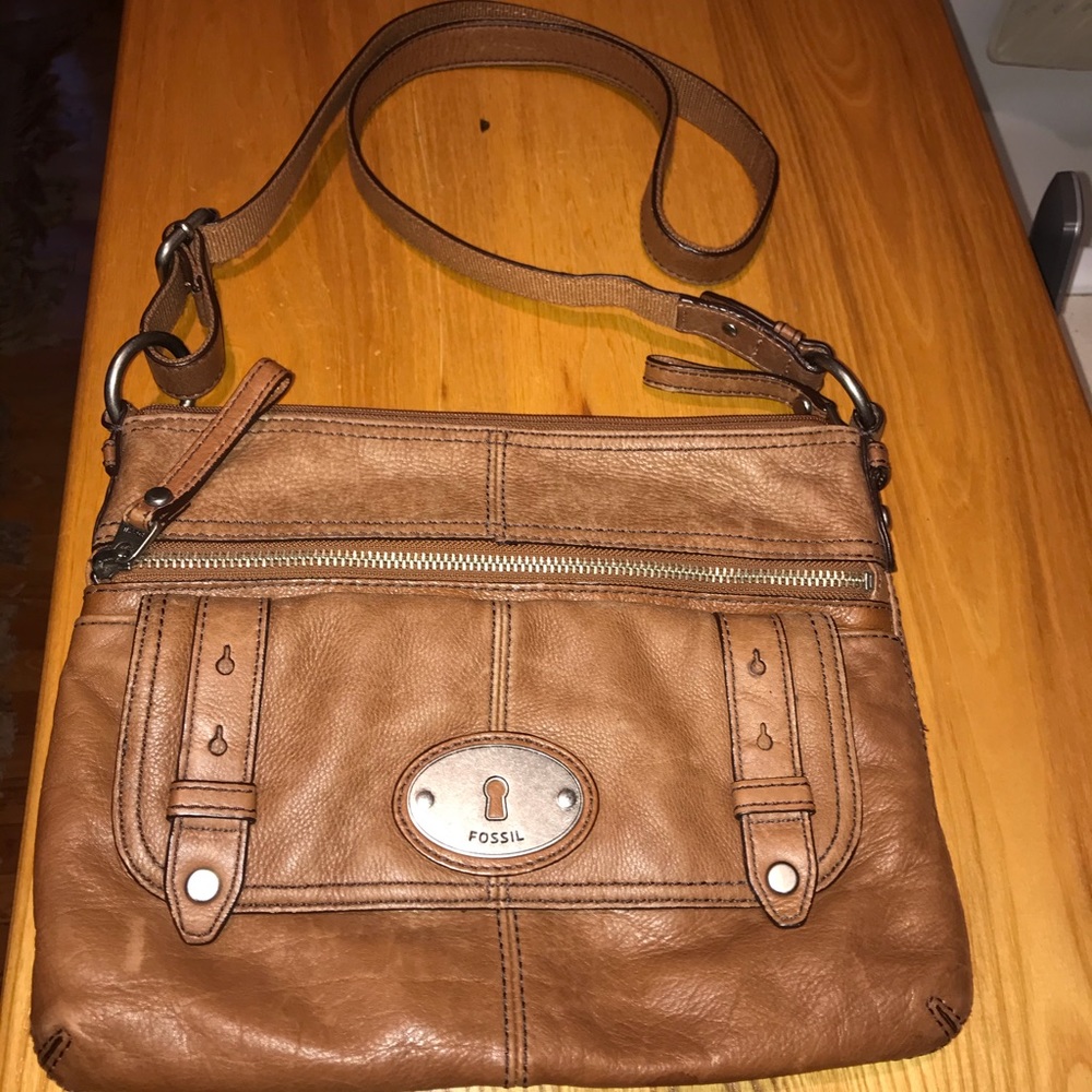 Fossil leather cross body bag